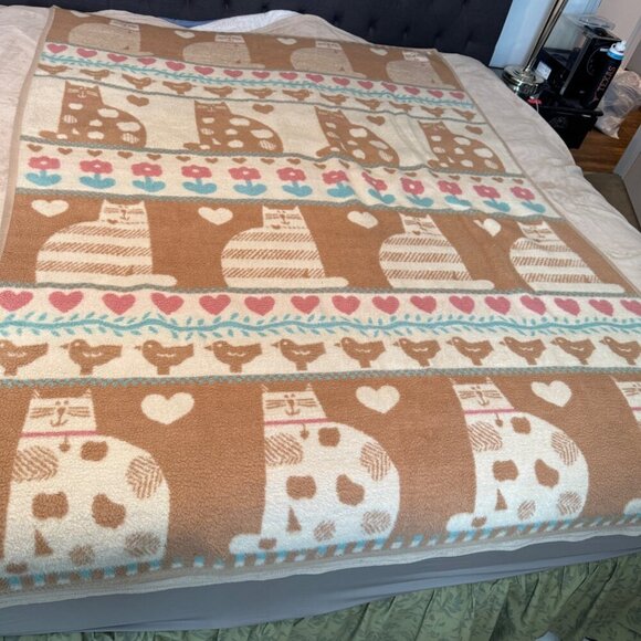 VTG VUTEKS 1987 Pat Meyers Blanket Throw Yugoslavia Virgin Acrylic Pile 60"x80" - Picture 2 of 7